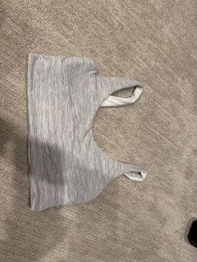 Lululemon Women's Seamless Light Gray Striped Active sports bra